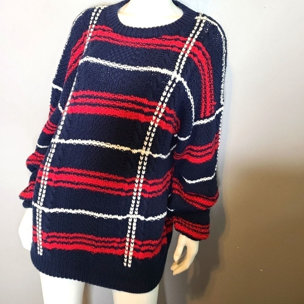 Embassy Row Blue Hand Knit Sweater XL - Picture 6 of 9